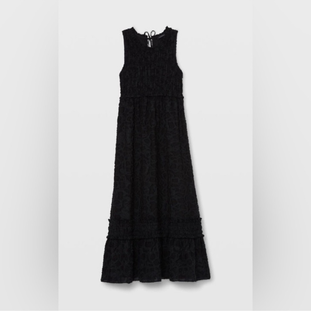 Club Monaco Maxi Smocked Sleeveless Tiered Ruffle Dress size 0 Wedding Party